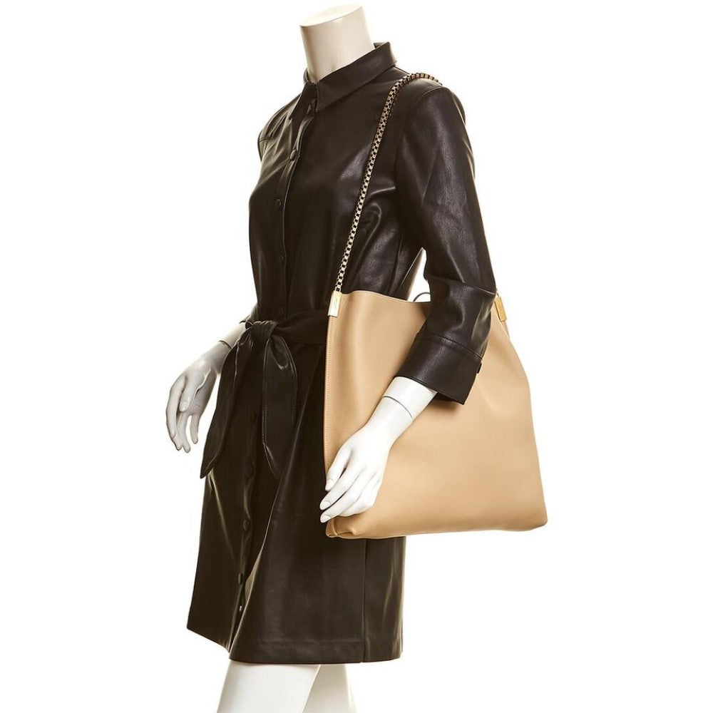 Saint Laurent Suzanne Beige Calfskin Leather Chain Hobo Bag 634804 - LUXURYMRKT