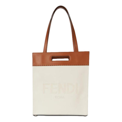 Fendi Roma Brand Embroidered Canvas And Leather Tote Bag 7VA481 - LUXURYMRKT