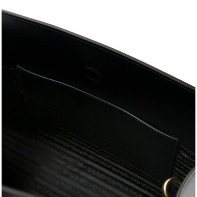 Prada Saffiano Lux Black Leather Large Crossbody Satchel Bag - LUXURYMRKT