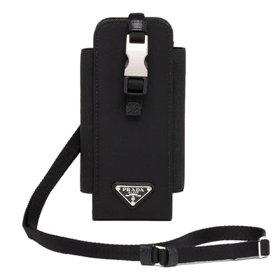 Prada Re-Nylon Black Lanyard Smartphone Holder Case Pouch Bag - LUXURYMRKT
