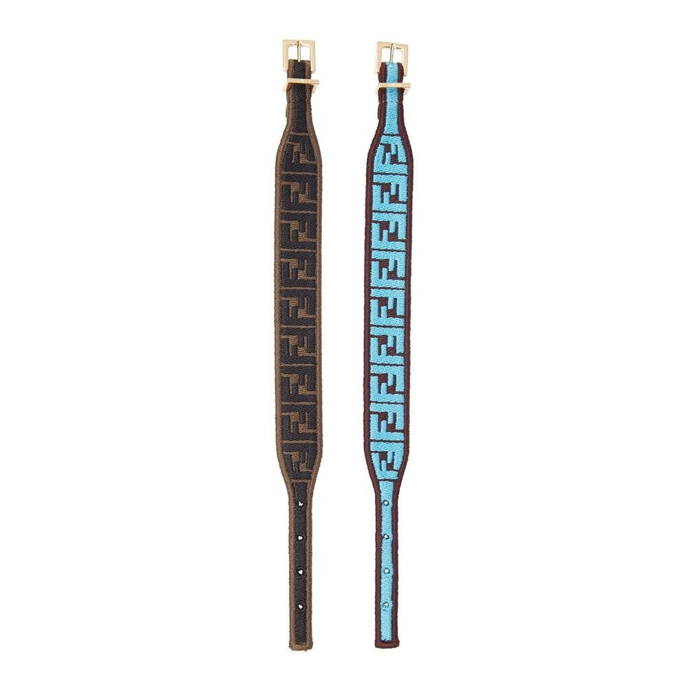 Fendi FF Embroidered Brown Cyber Blue Kit Bracelet - LUXURYMRKT