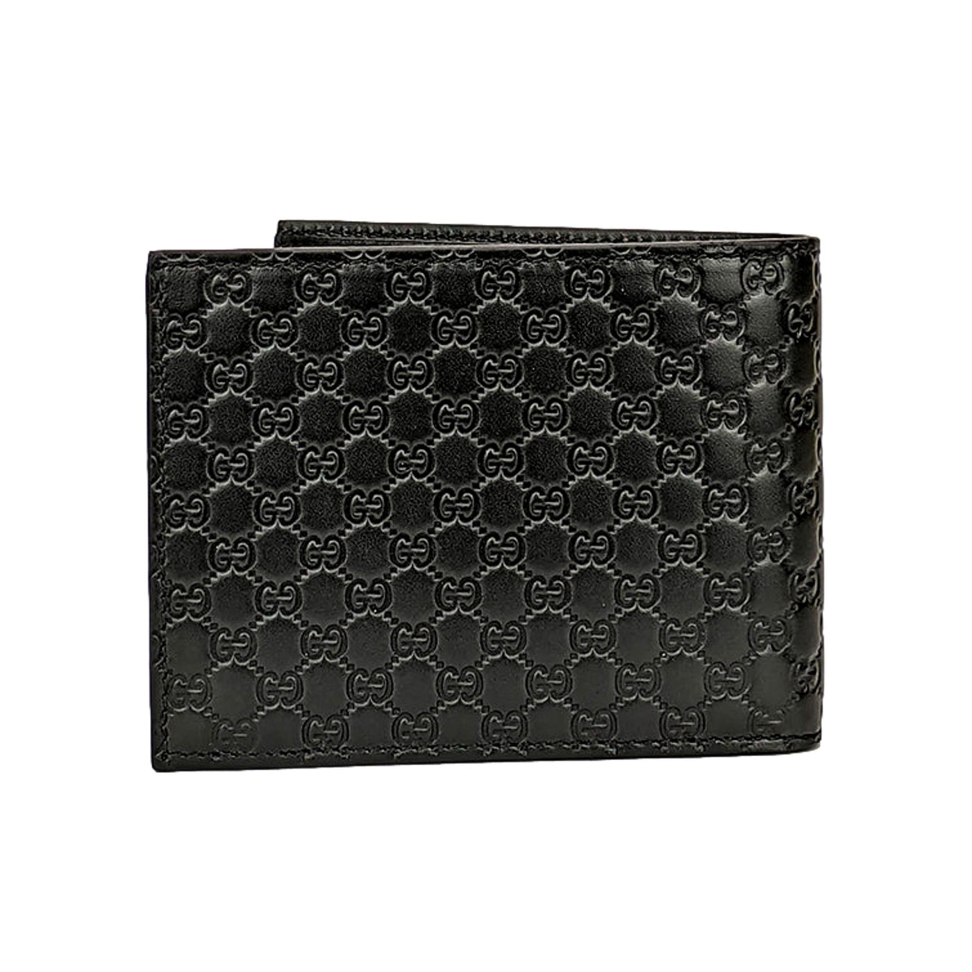 Gucci Men's Microguccissima GG Black Leather Trifold ID Wallet - LUXURYMRKT