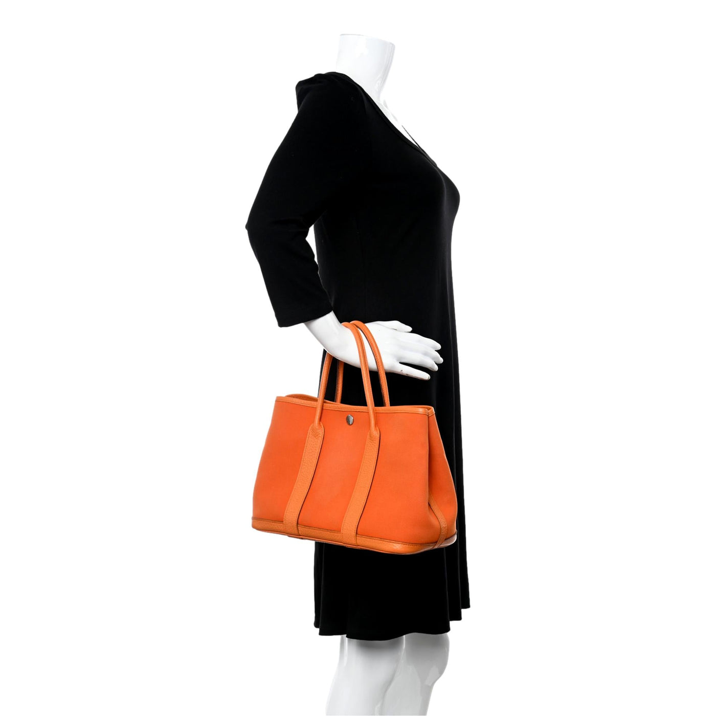 Hermes Garden Party Negonda Orange Toile and Cassis Leather Tote Bag 30 TPM - LUXURYMRKT