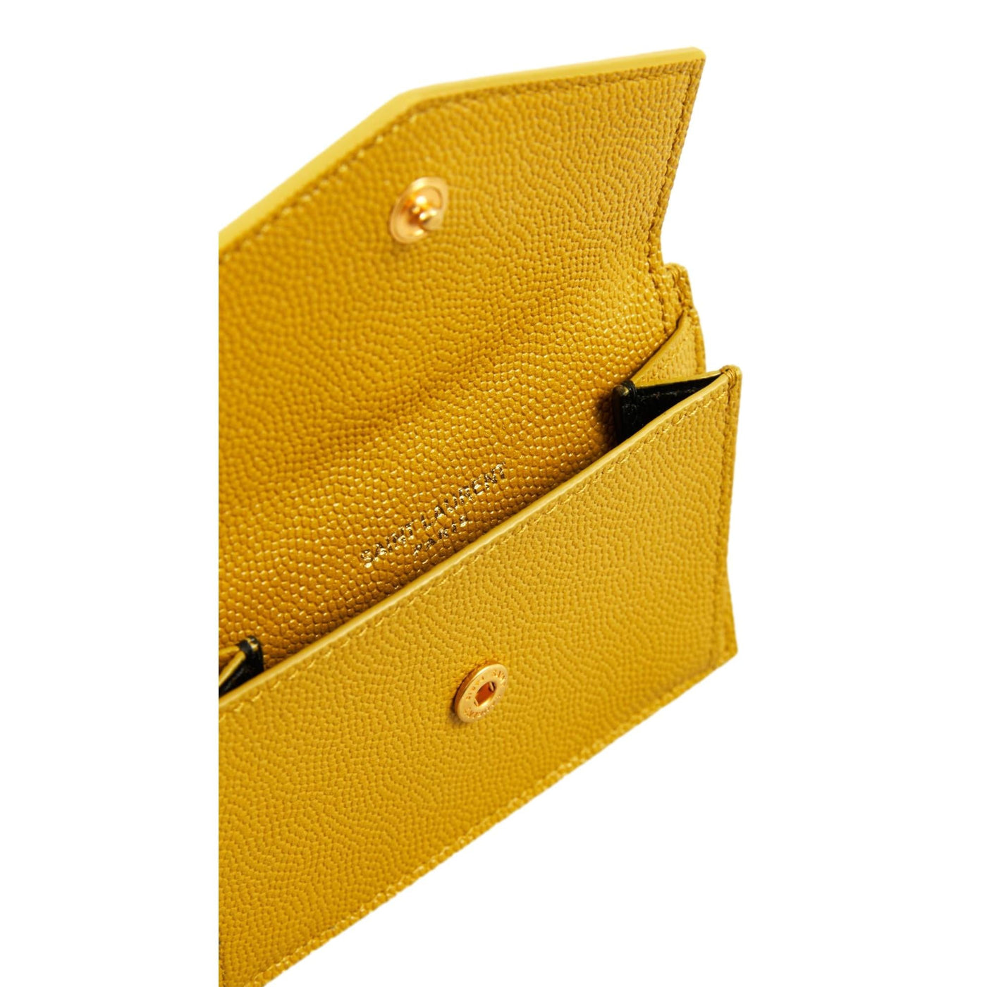 Saint Laurent Uptown Yellow Grain Leather Card Holder 582305 - LUXURYMRKT