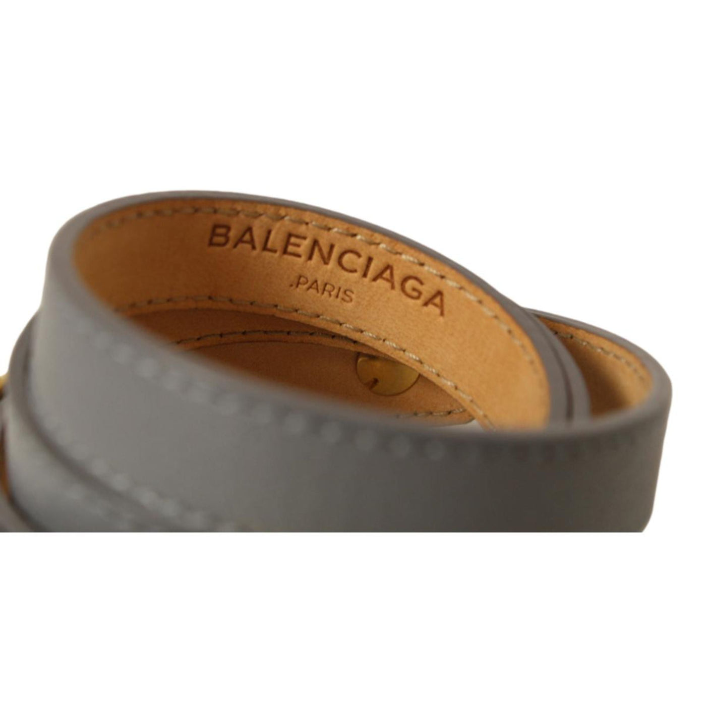 Balenciaga Arena Bleu Acier Shiny Goat Leather Wrap Bracelet 390643 M - LUXURYMRKT
