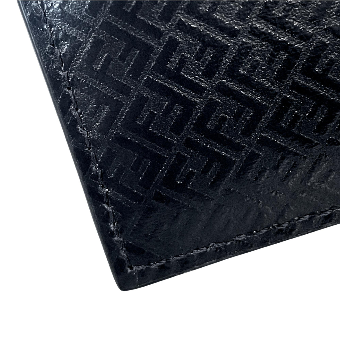 Fendi FF Logo Embossed Dark Navy Leather Card Case - LUXURYMRKT