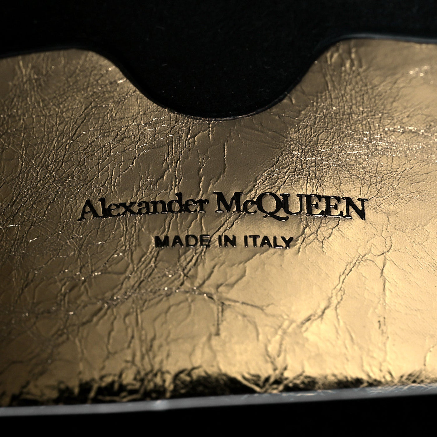 Alexander McQueen Small Story Gold Crash Calf Leather Shoulder Bag 630261 - LUXURYMRKT