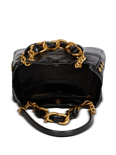 Balmain 1945 Soft PB-monogrammed crinkled small leather tote bag