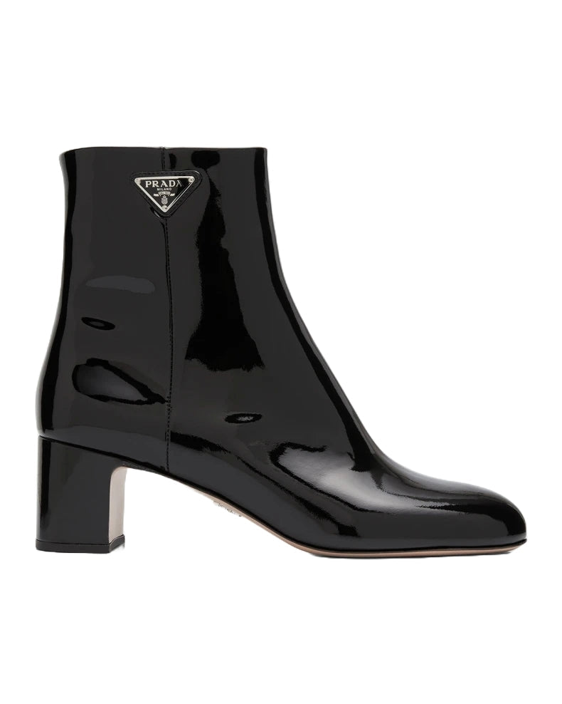 Prada Patent Block-Heel Ankle Booties