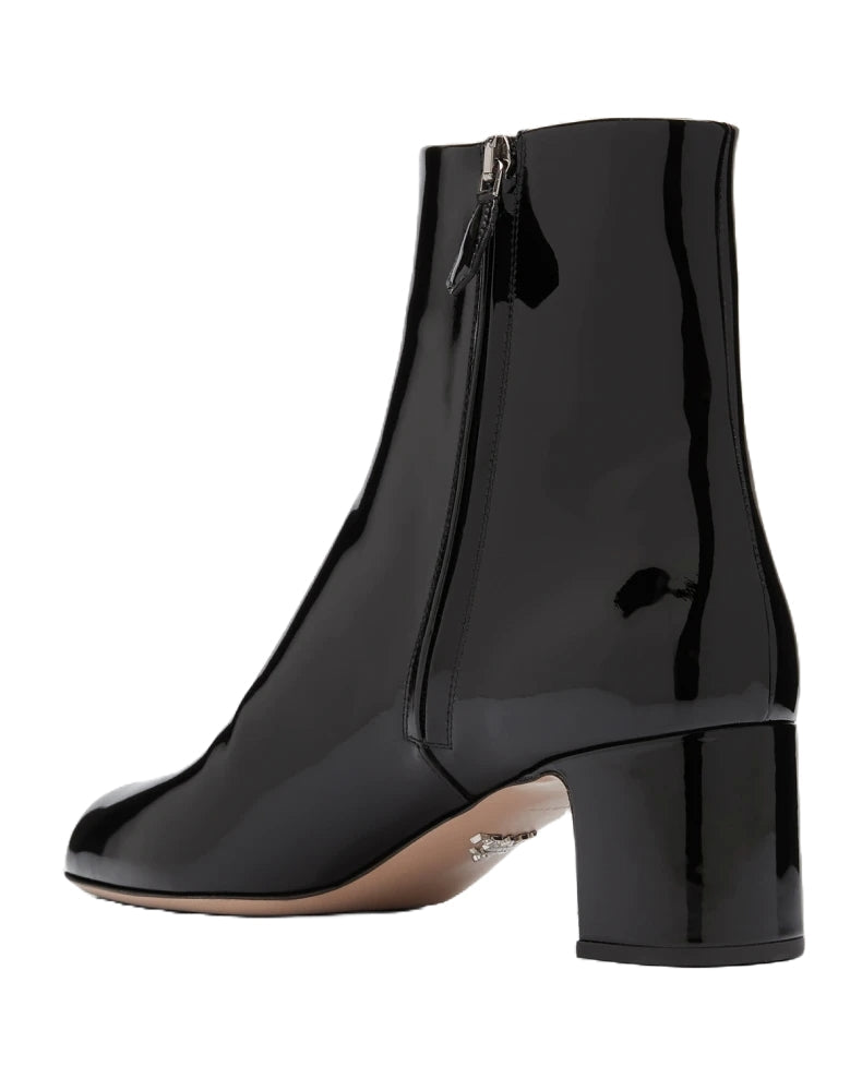 Prada Patent Block-Heel Ankle Booties