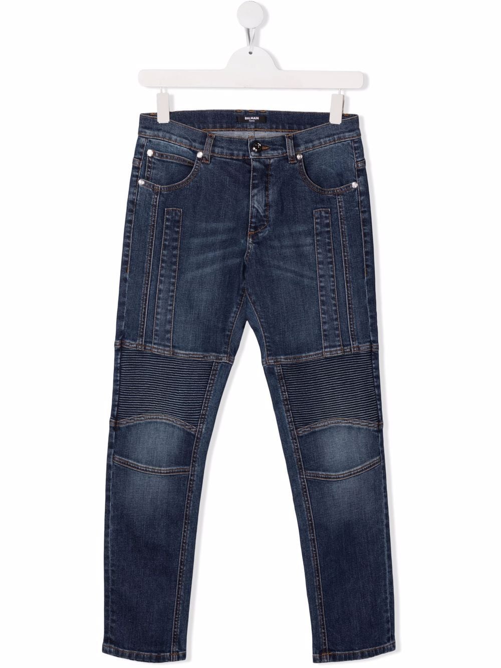 BALMAIN KIDS Mid-rise slim-cut jeans Dark Blue-10Y