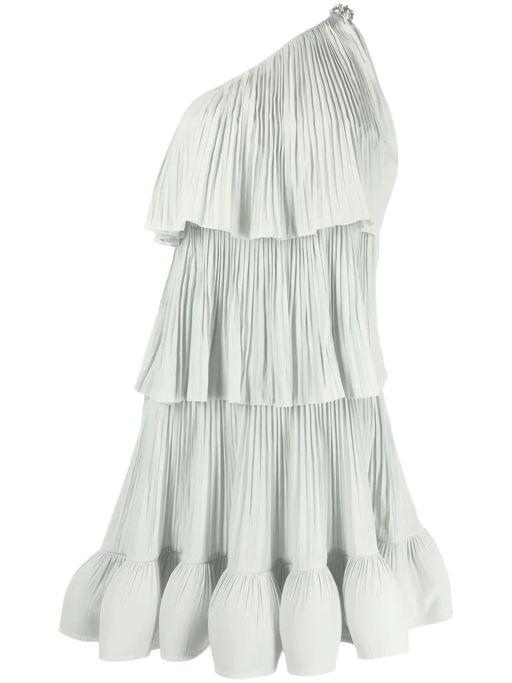 LANVIN WOMEN Asymetric 3 Layer Dress With Ruffles Sage-36(XS)