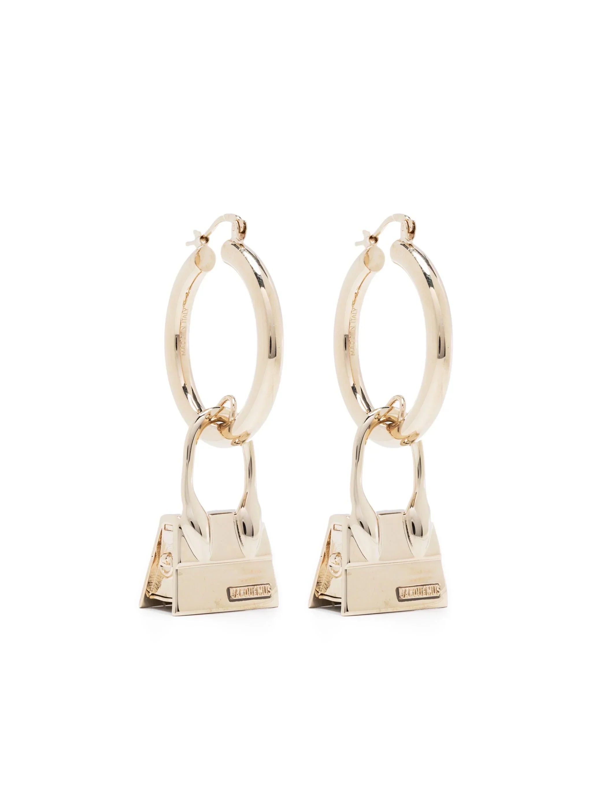 JACQUEMUS WOMEN Les Creoles Chiquito Hoop Earrings Light Gold-One Size