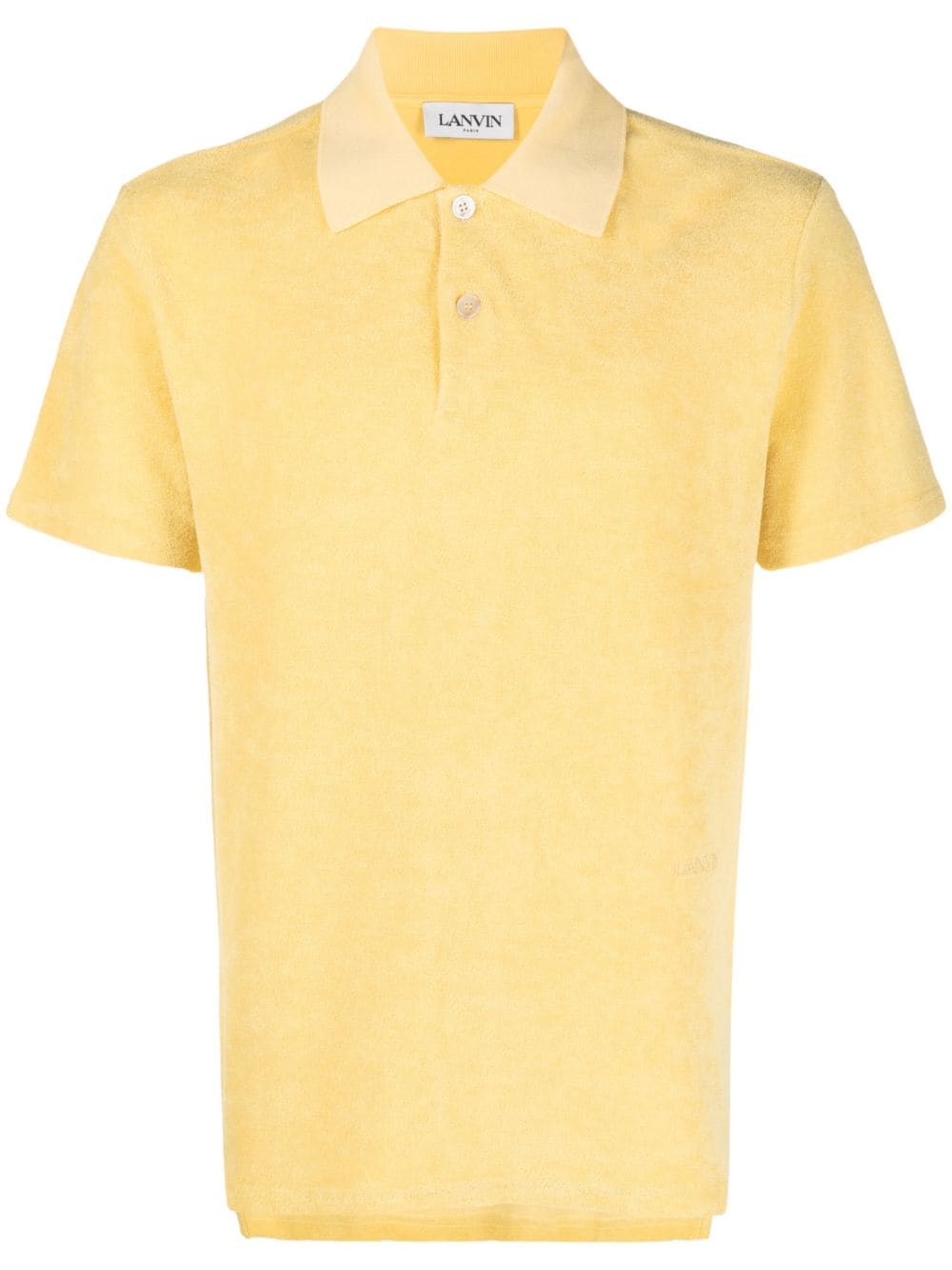 LANVIN Logo Embroidered Detail Short Sleeves Polo Corn-M