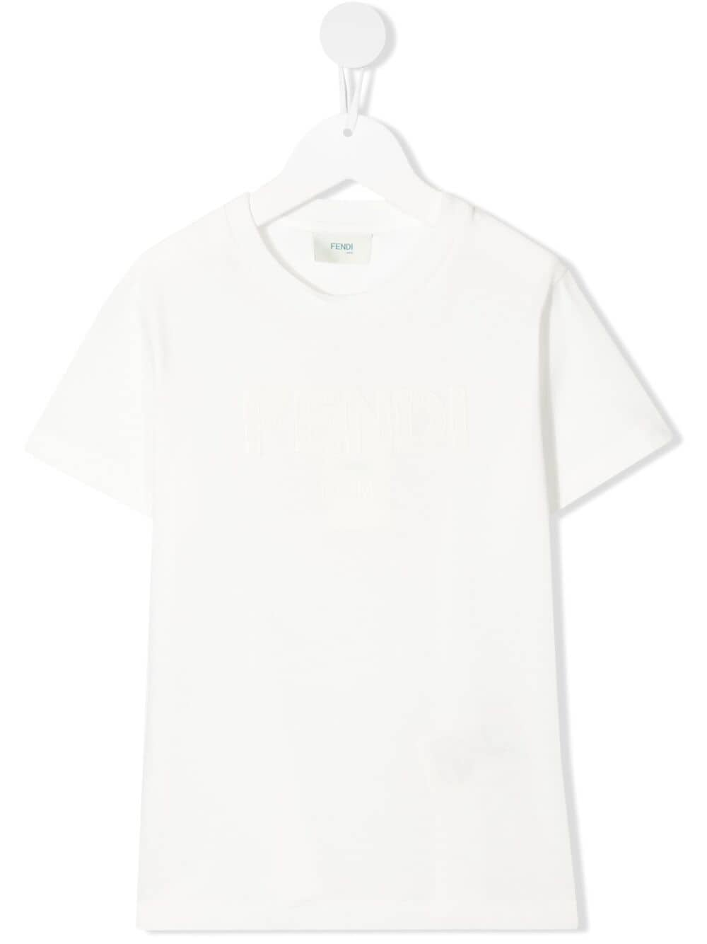 FENDI KIDS Logo Lettering T-Shirt White-4Y