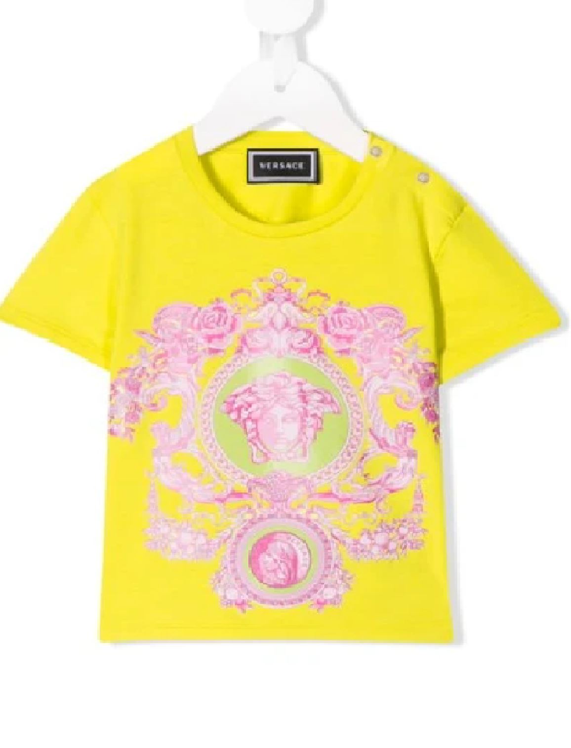 VERSACE KIDS Medusa Logo T-Shirt Yellow-9-12M