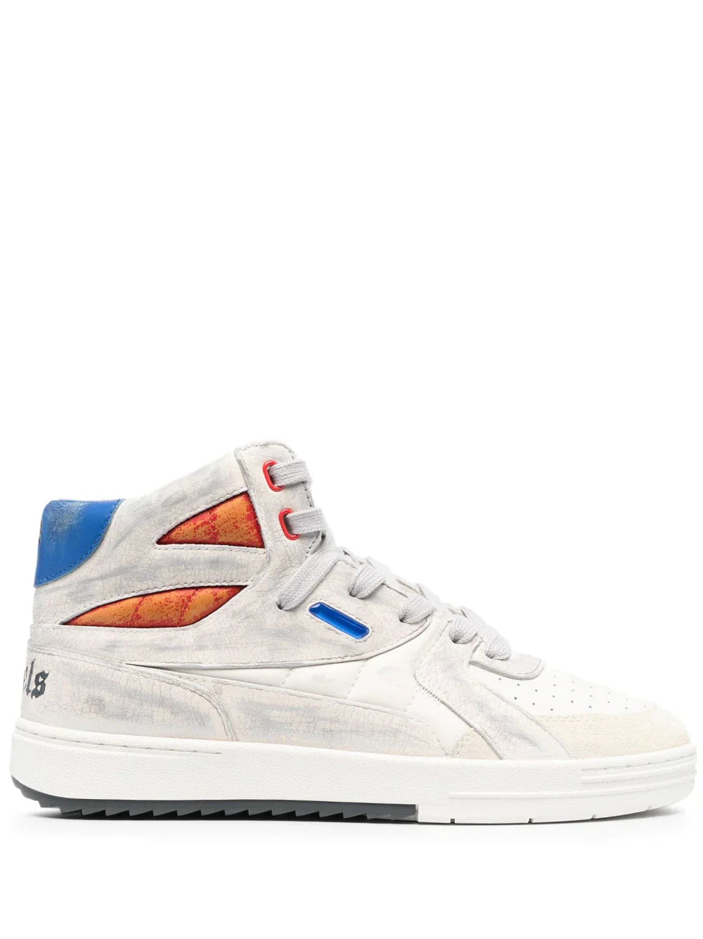 PALM ANGELS Vintage University Mid Top Sneakers White Blue-41(UK7)