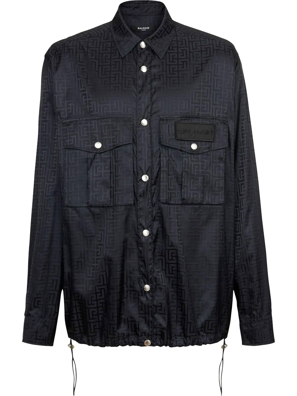 BALMAIN Monogram Nylon Overshirt Black-M