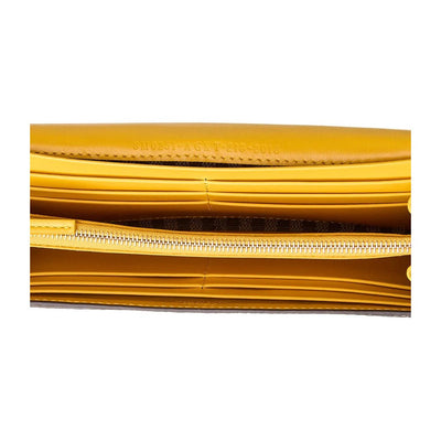 Fendi F is Fendi Yellow Leather Vertigo Print Long Wallet 8M0251 - LUXURYMRKT