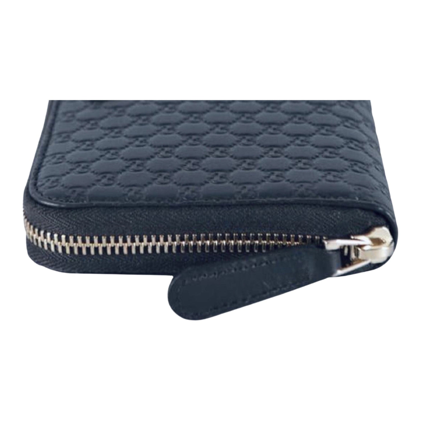 Gucci Womens Navy Microguccissima GG Leather Zipper Wallet - LUXURYMRKT