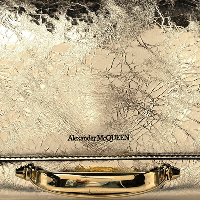 Alexander McQueen Small Story Gold Crash Calf Leather Shoulder Bag - LUXURYMRKT