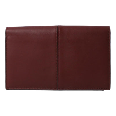 Fendi Peekaboo Brown Leather Zucca Chain Wallet Clutch Bag - LUXURYMRKT