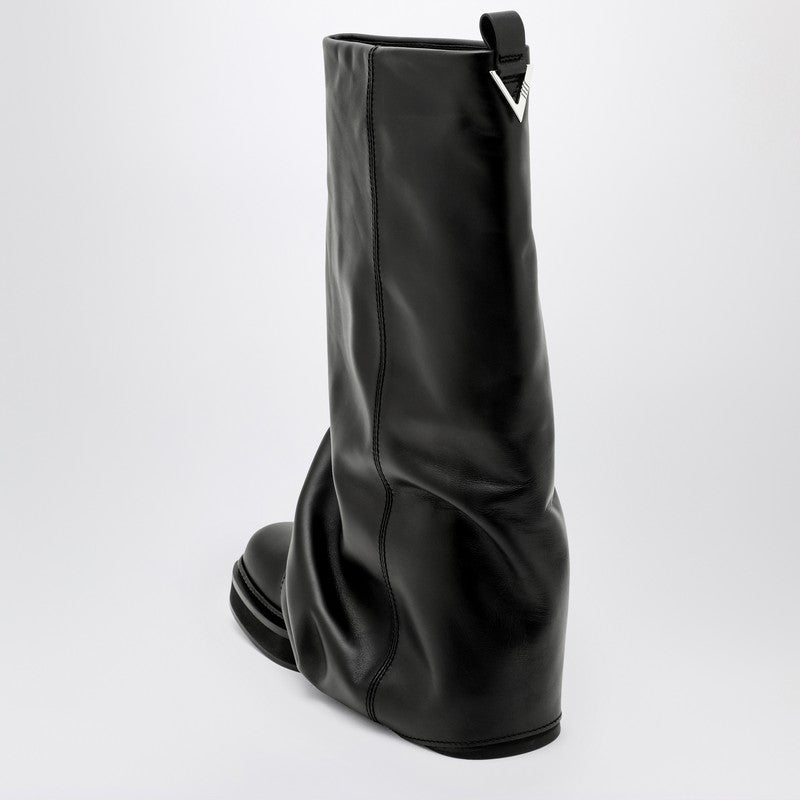 The Attico Combat Robin black leather boot
