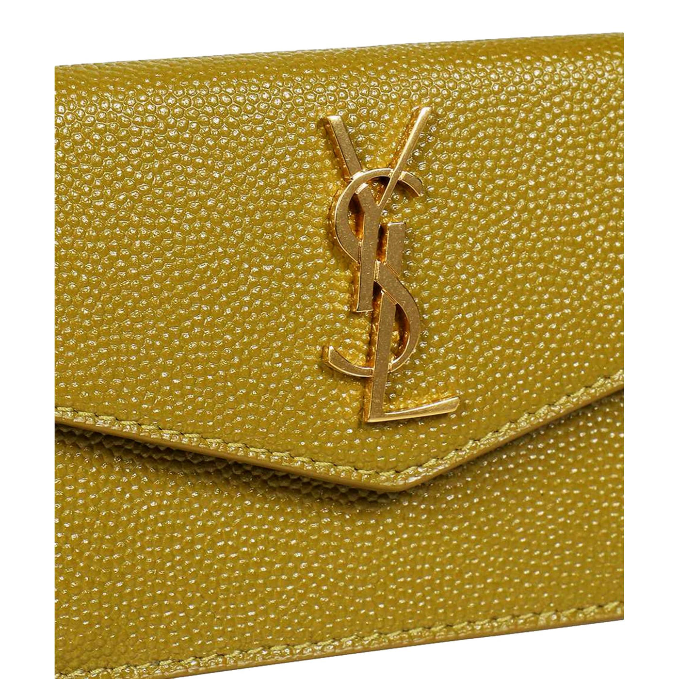 Saint Laurent Uptown Yellow Grain Leather Card Holder 582305 - LUXURYMRKT