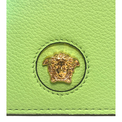 Versace La Medusa Green Vitello Card Case Key Chain - LUXURYMRKT