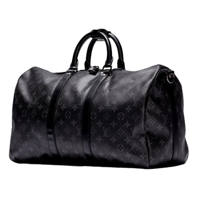 Louis Vuitton Keepall Bandouliere 55 Black Monogram Duffel - LUXURYMRKT