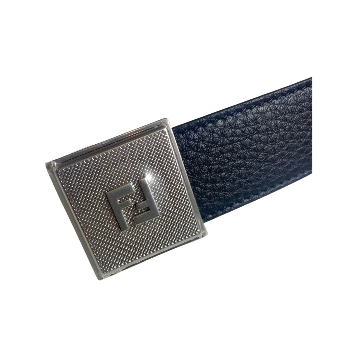 Fendi Black White Reversible Grained Leather Belt 110 - LUXURYMRKT