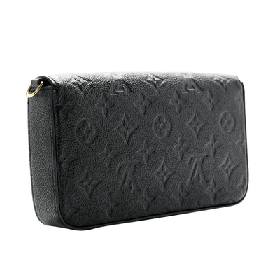 Louis Vuitton Felicie Pouchette Black Monogram Chain Wallet Crossbody Bag - LUXURYMRKT