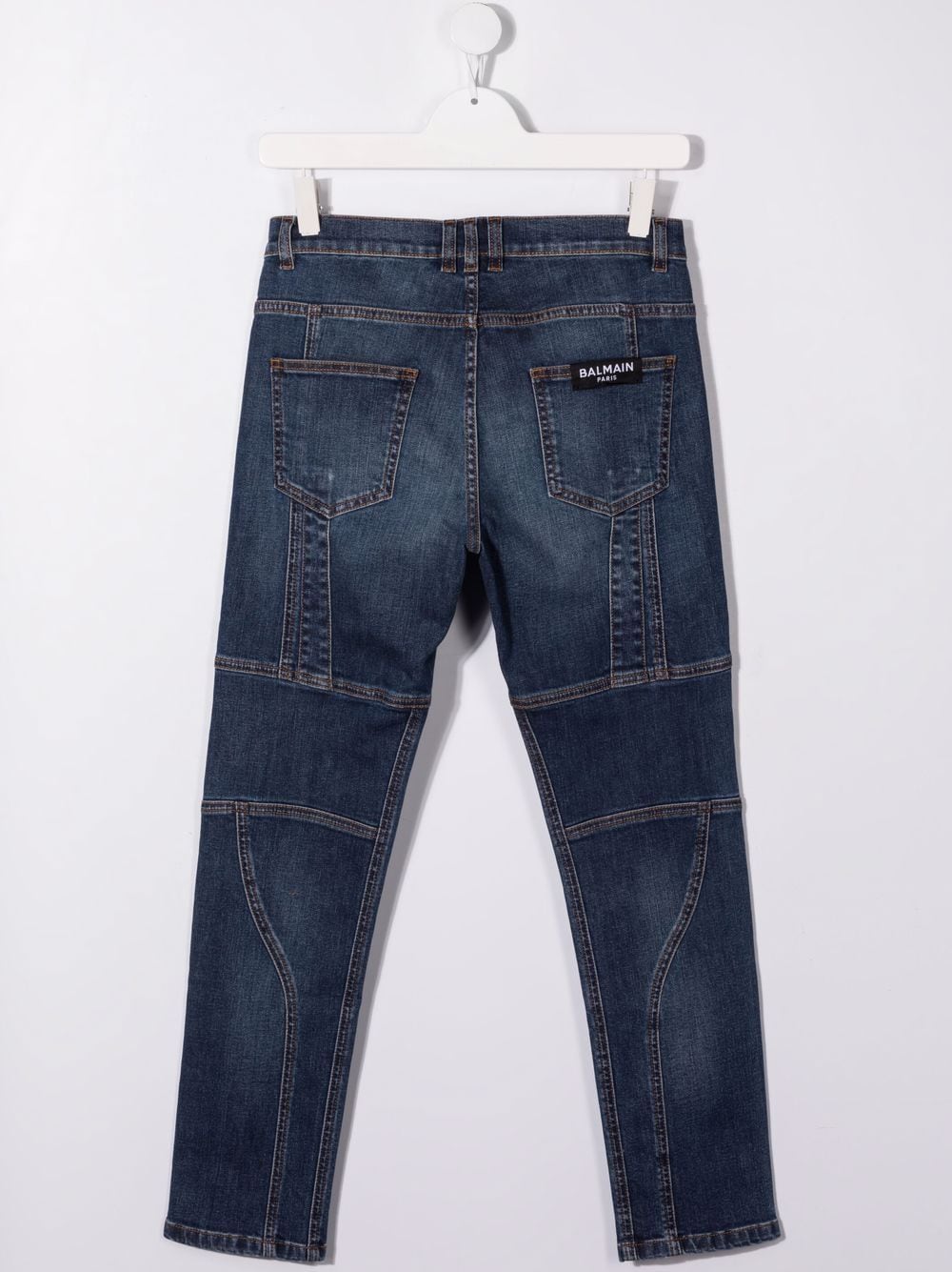 BALMAIN KIDS Mid-rise slim-cut jeans Dark Blue-10Y