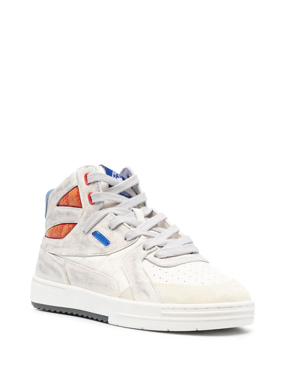 PALM ANGELS Vintage University Mid Top Sneakers White Blue-41(UK7)