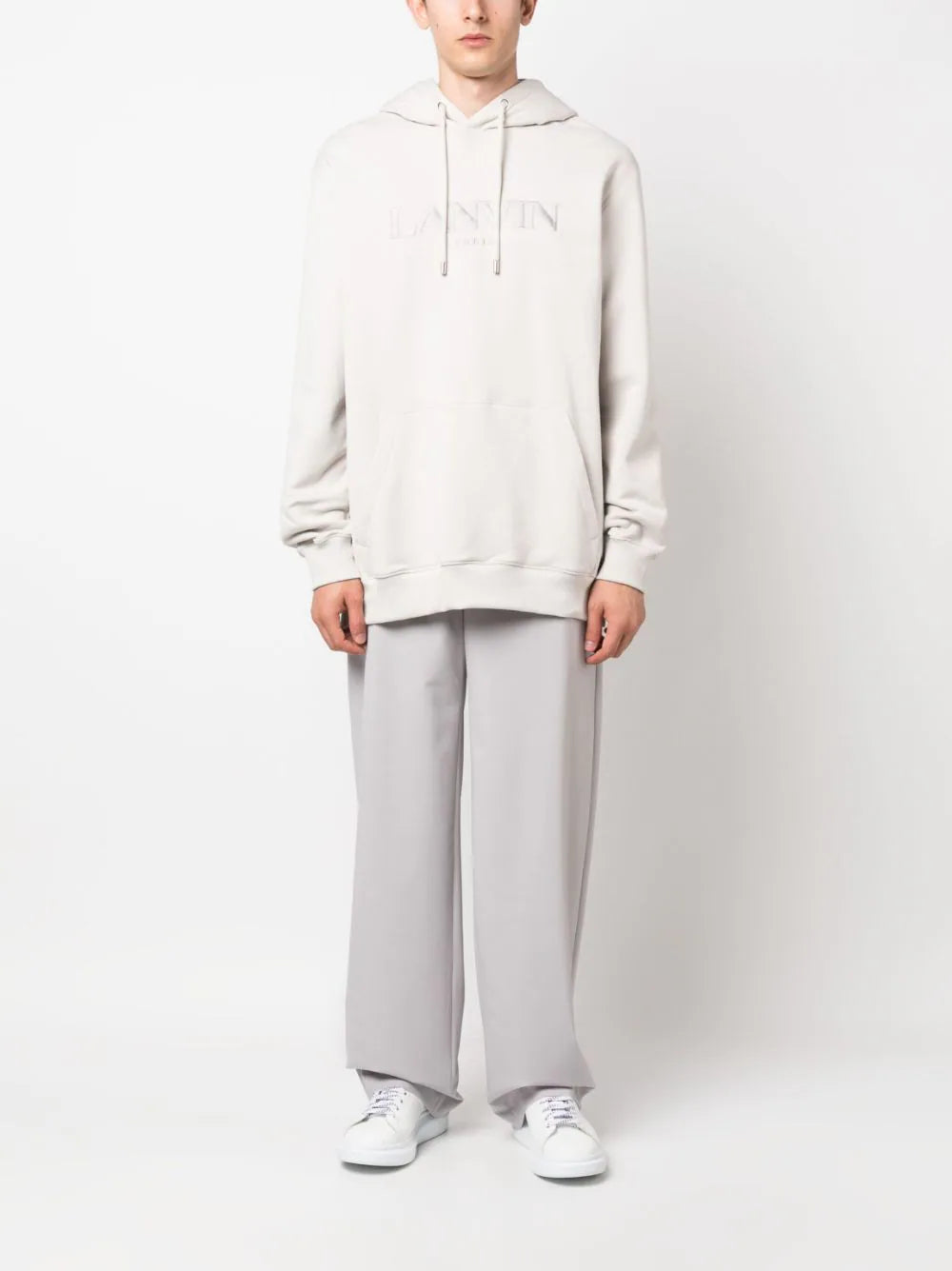 LANVIN Classic Lanvin Paris Embroider Hoodie Mastic-S