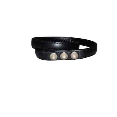 Saint Laurent Monogram Logo Black Leather Wrap Snap Bracelet - LUXURYMRKT