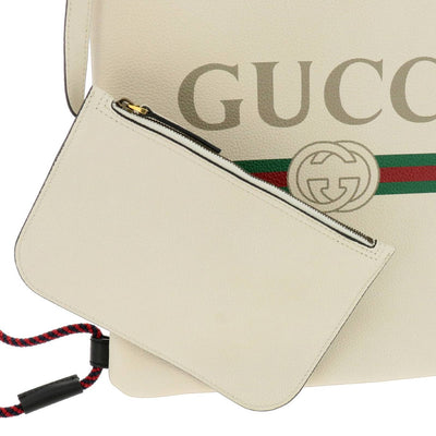 Gucci Zaino White Cripto Logo Drawstring Backpack 523586 - LUXURYMRKT