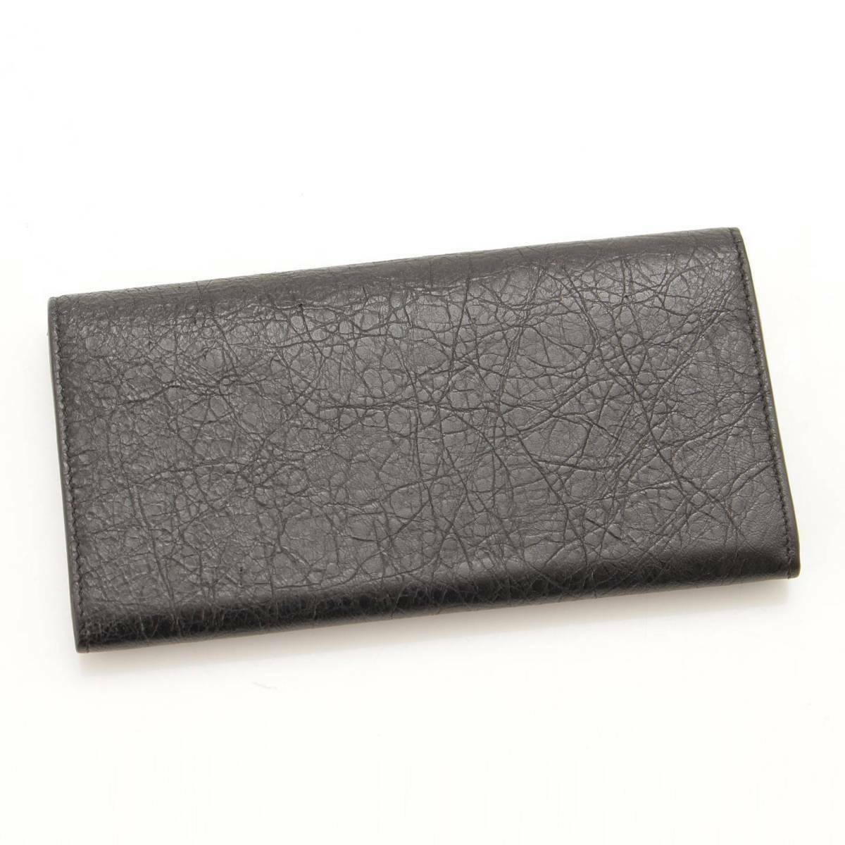 Balenciaga Antracite Grey Arena Leather Long Wallet 542008 - LUXURYMRKT