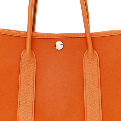 Hermes Garden Party Negonda Orange Toile and Cassis Leather Tote Bag 30 TPM - LUXURYMRKT