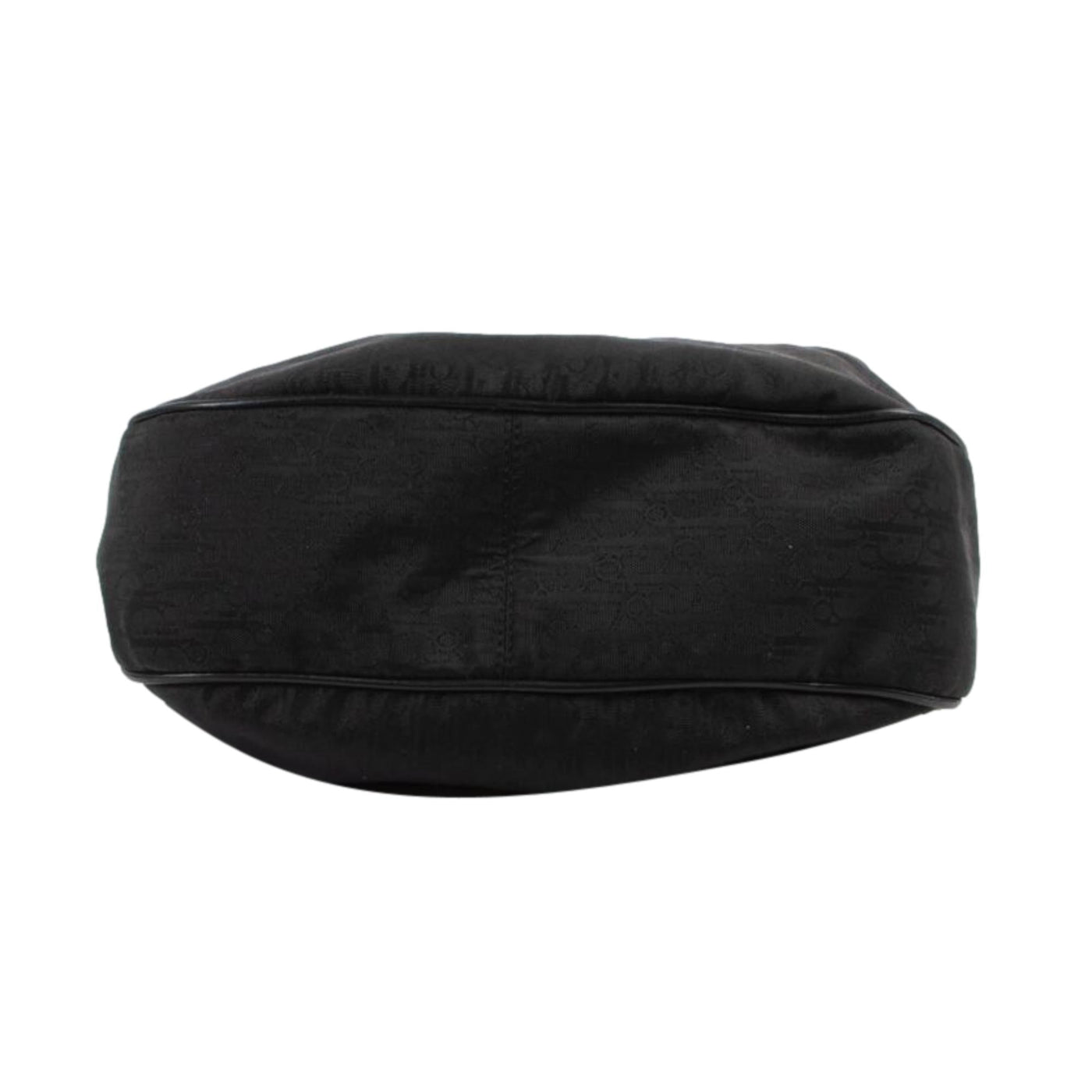 Dior Cannage Black Monogram Canvas Leather Trim Shoulder Bag - LUXURYMRKT
