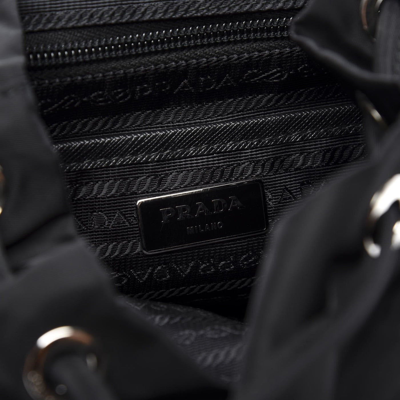 Prada Re-Nylon Black Drawstring Medium Rucksack Backpack - LUXURYMRKT