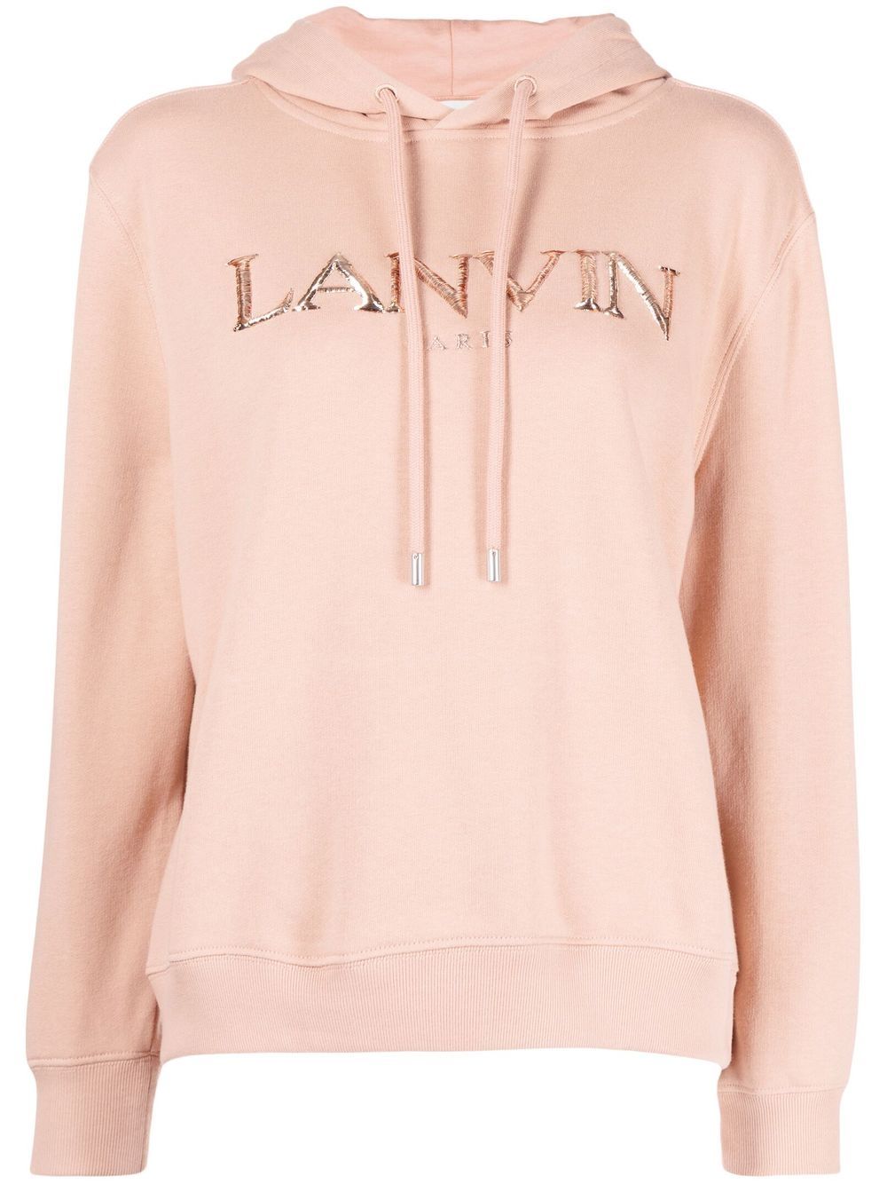 LANVIN WOMEN Embroidered Hoodie Pink Ivory-XS