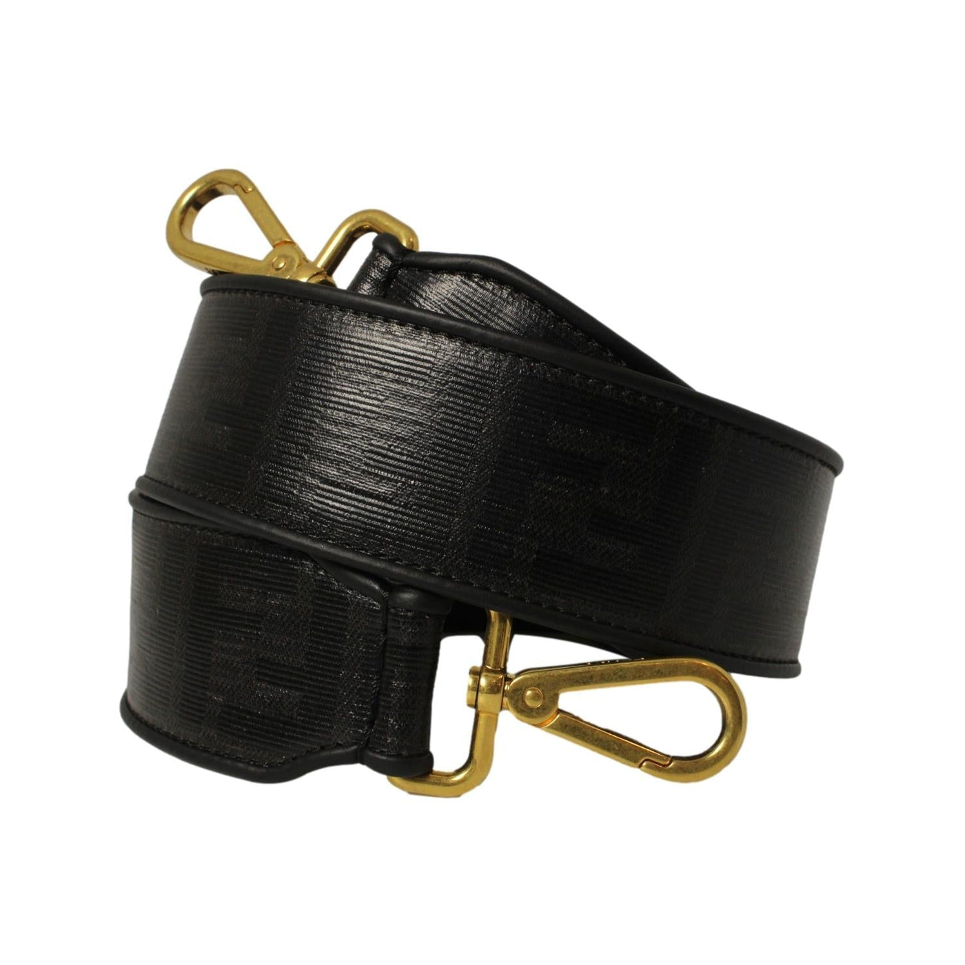 Fendi Strap You Black Glazed Fabric FF Zucca Shoulder Strap 8AV079 - LUXURYMRKT