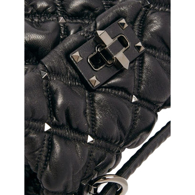 Valentino Garavani Spikeme Black Studded Leather Small Crossbody Bag - LUXURYMRKT