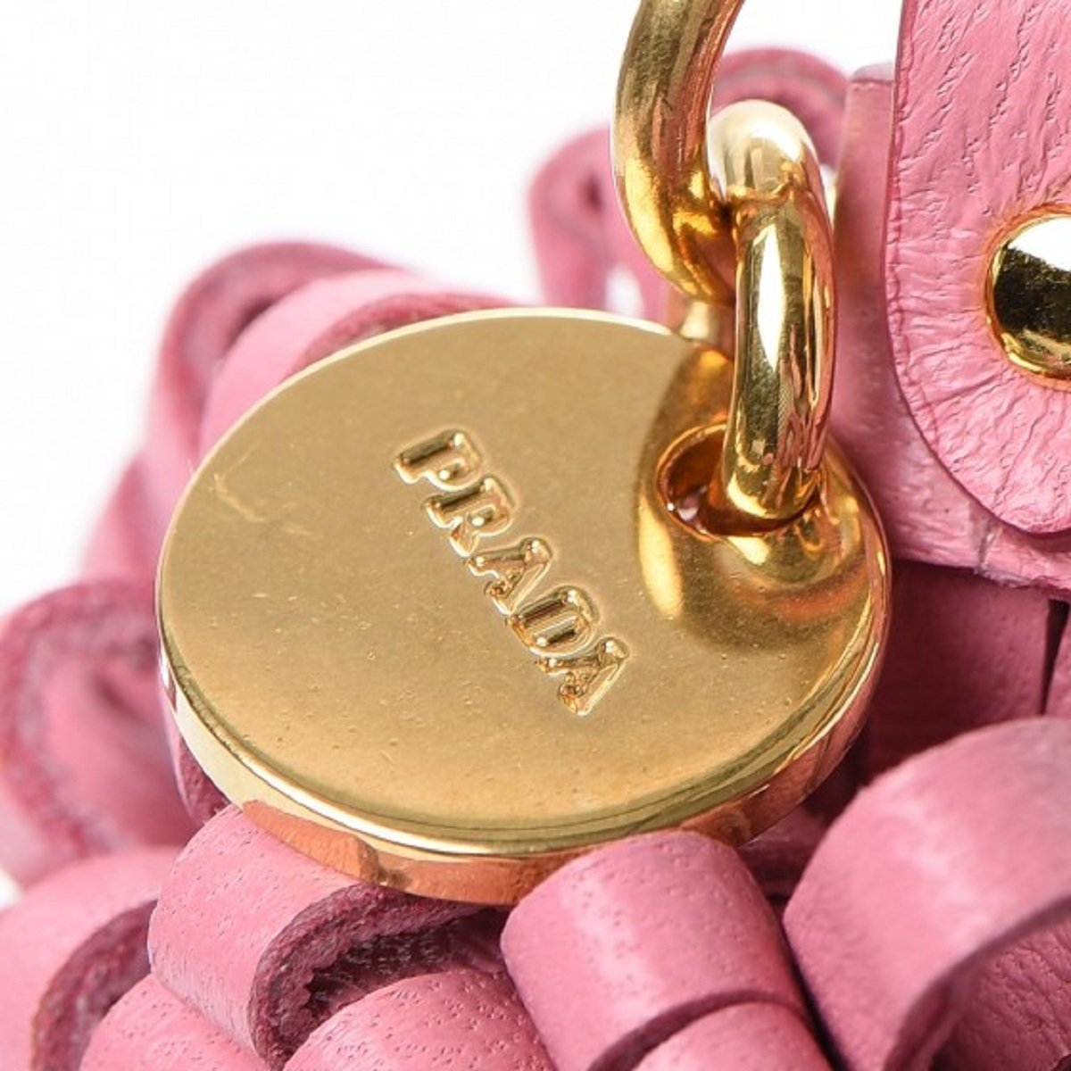 Prada Trick Pelle Lacca Wendy Red Pink Leather Keychain - LUXURYMRKT