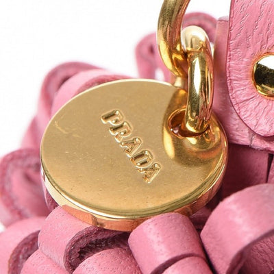 Prada Trick Pelle Lacca Wendy Red Pink Leather Keychain - LUXURYMRKT