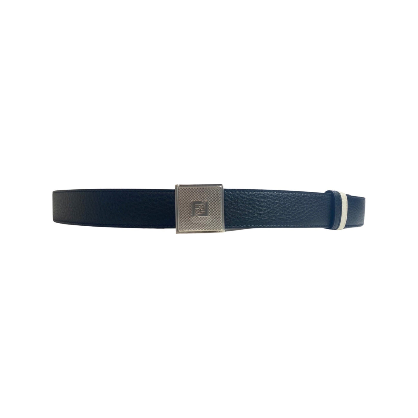 Fendi Black White Reversible Grained Leather Belt 115 - LUXURYMRKT