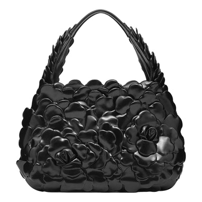 Valentino Garavani Atelier Bag 03 Black Leather Oro Rose Edition Hobo Bag - LUXURYMRKT
