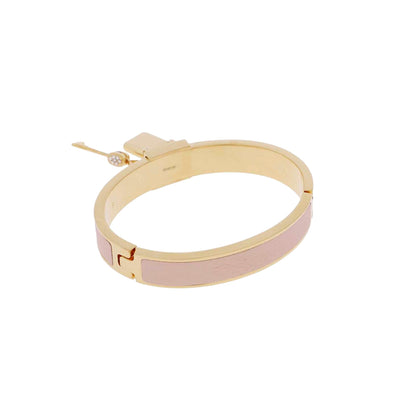 Fendi Master Key Light Rose Leather Gold Medium Bracelet - LUXURYMRKT