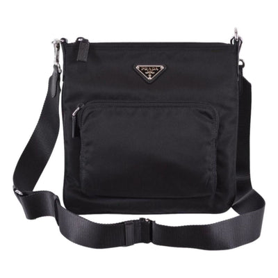 Prada Tessuto Nylon Sport Black Messenger Crossbody Bag - LUXURYMRKT